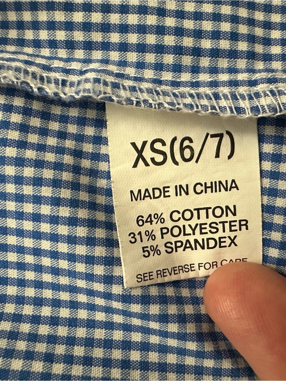 Chaps Boys Tailored Gingham Button-Front Shirt Size 6/7 – Worn Once - Picture 5 of 6